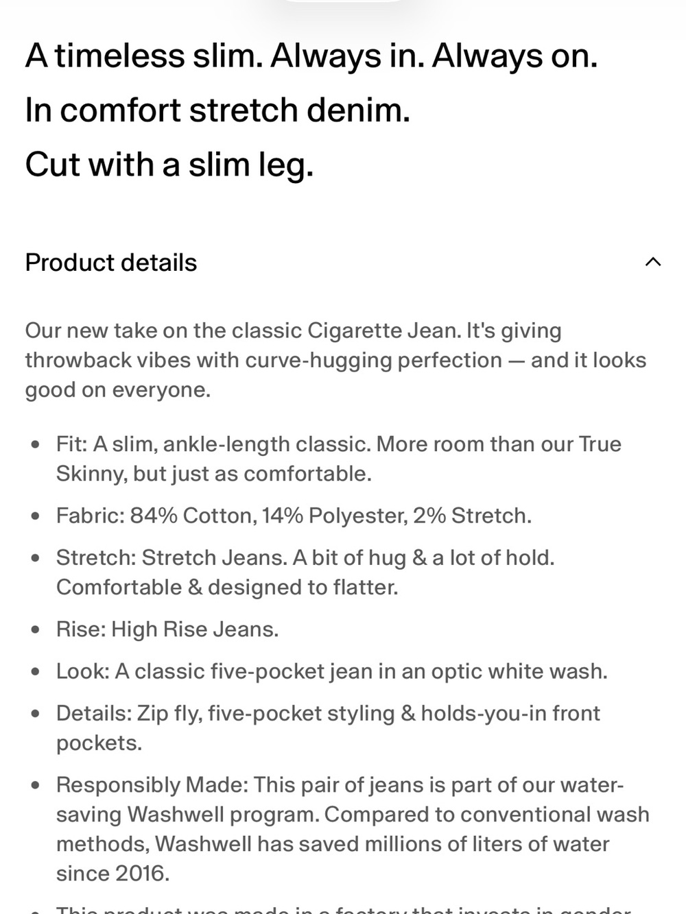 NWT Gap High-Rise Vintage Slim White Women’s Jeans size 26 - Picture 5 of 6